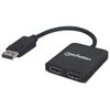 Manhattan-152716-ripartitore-video-DisplayPort-2x-HDMI--DisplayPort-1.2-to-2-Port-HDMI-Splitter-Hub-with-MST-4K30Hz-USB-