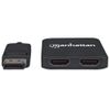 Manhattan-152716-ripartitore-video-DisplayPort-2x-HDMI--DisplayPort-1.2-to-2-Port-HDMI-Splitter-Hub-with-MST-4K30Hz-USB-