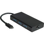 VALUE USB 3.1 to Gigabit Ethernet Converter - Netzwerkadapter - USB-C 3.1 - USB 3.0 x 3 + Gigabit Ethernet x 1 + USB-C 3