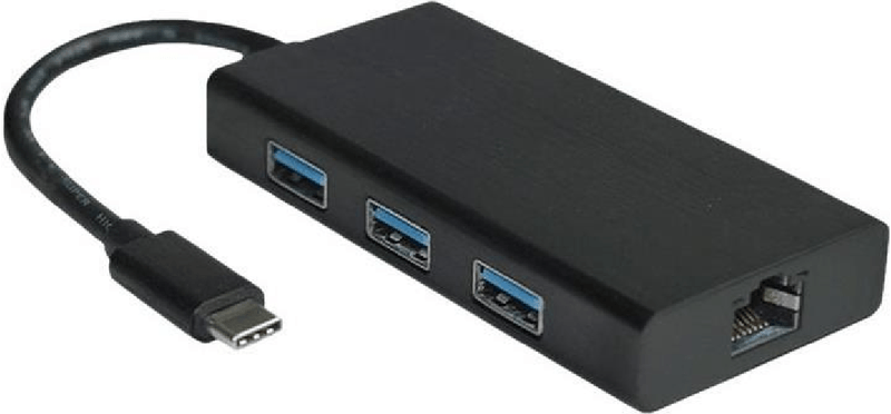 VALUE-USB-3.1-to-Gigabit-Ethernet-Converter---Netzwerkadapter---USB-C-3.1---USB-3.0-x-3---Gigabit-Ethernet-x-1---USB-C-3