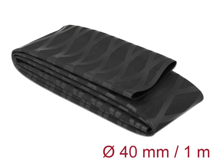 Delock-Tubo-termoretraibile-con-motivo-a-X-antiscivolo-1-m-x-40-mm-nero
