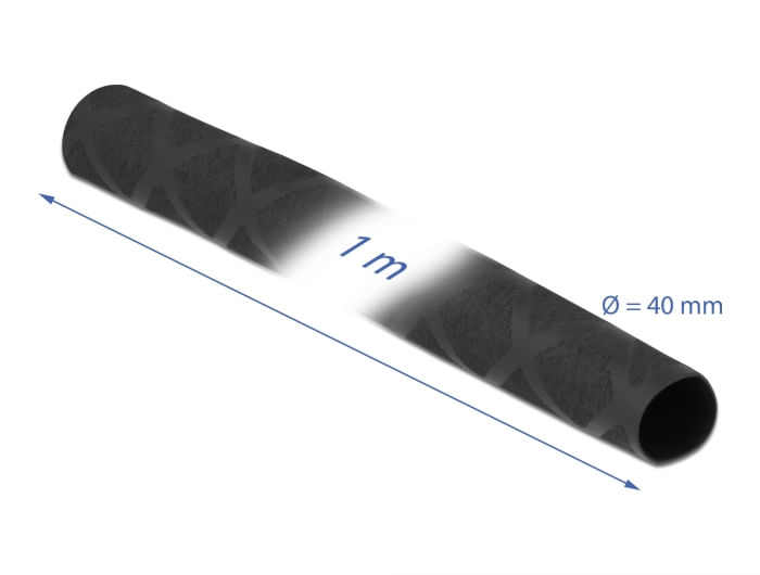 Delock-Tubo-termoretraibile-con-motivo-a-X-antiscivolo-1-m-x-40-mm-nero