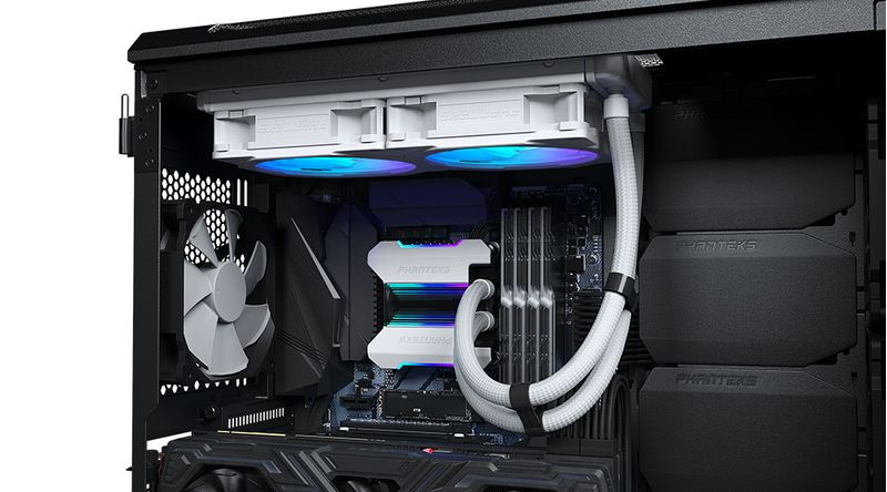 Phanteks-Glacier-One-240MPH-All-In-One-CPU-Water-Cooler-HALOS-D-RGB-White---240m