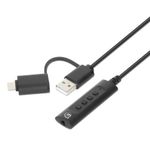 Manhattan 153560 splitter audio Nero (USB-C / USB-A TO 3.5MM AUDIO- - 1M VOL/MUTE CONTROL BLACK)