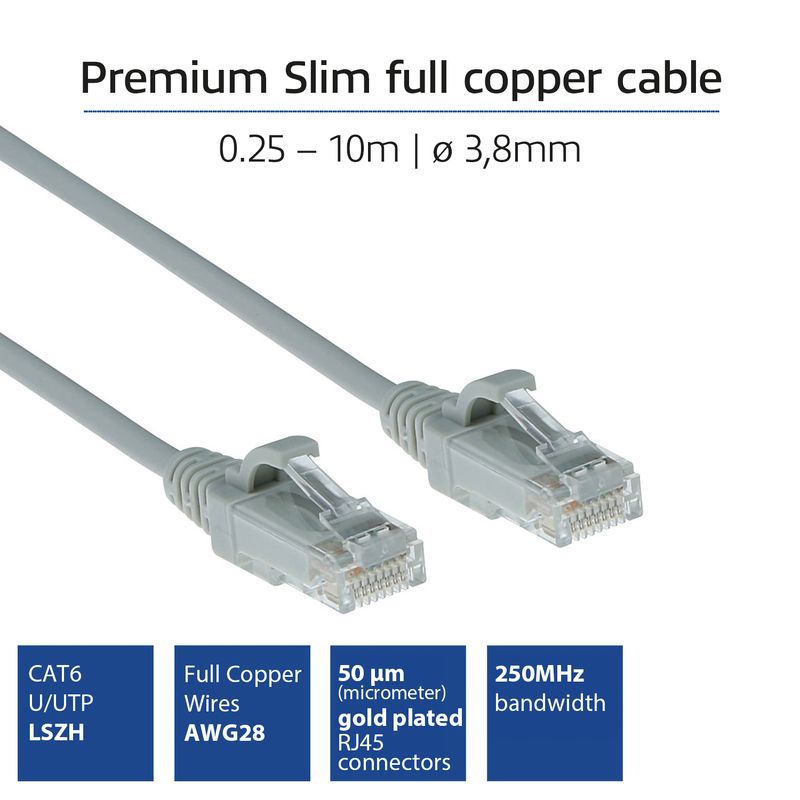 Cavo-di-rete-ACT-DC9001-Grijs-1-m-Cat6-U-UTP--UTP-