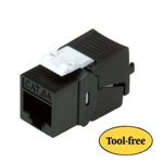 ROLINE-Keystone-Jack-Cat.-6a-RJ-45-unshielded-toolless-Slim-Black-Negro---Conector-Cat.-6a-RJ-45-unshielded-toolless-Sli