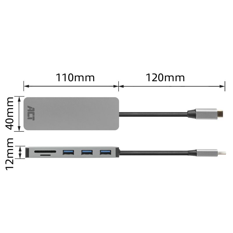 Hub-ACT-AC7050-USB-C-3.2-Gen1--USB-3.0--a-3-porte-con-adattatore-e-porta-pass-through-PD