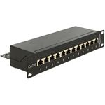 Delock Patch panel da 10" 12 porte Cat6 nero