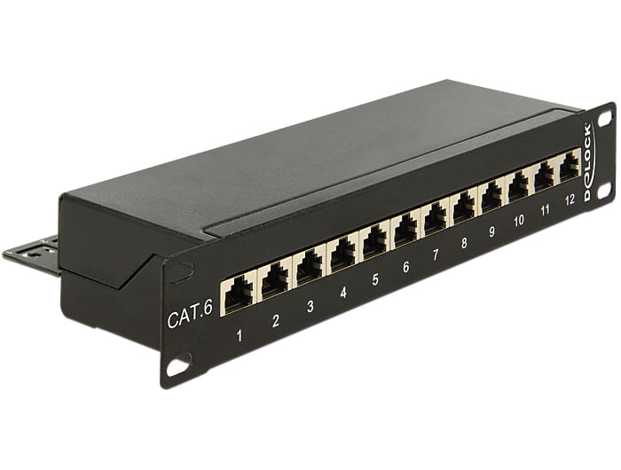 Delock-Patch-panel-da-10--12-porte-Cat6-nero