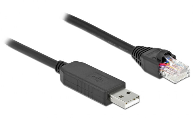 Delock---Adattatore-seriale---Da-USB--M--a-RJ-45--M----50-cm---USB---USB2.0---EIA-232---Nero--64159-