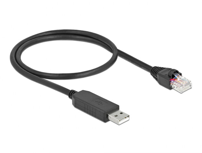 Delock---Adattatore-seriale---Da-USB--M--a-RJ-45--M----50-cm---USB---USB2.0---EIA-232---Nero--64159-