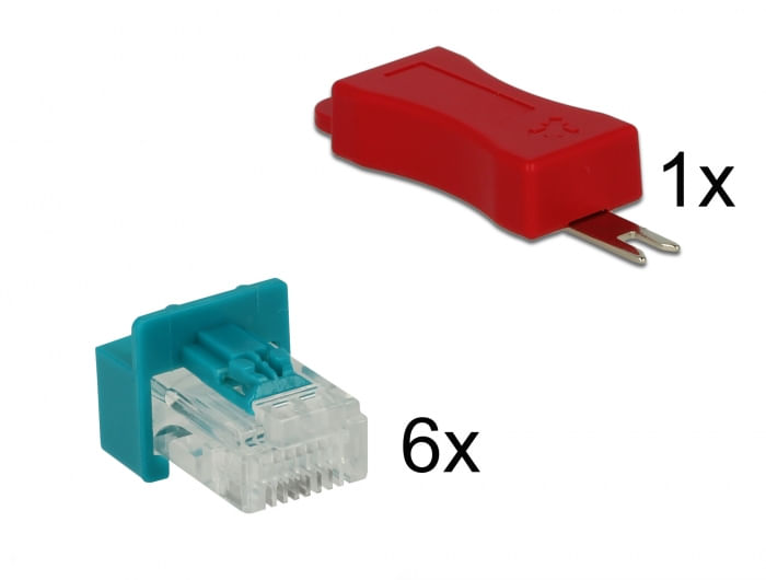 Delock-RJ45-Secure-Clip-con-set-di-connettori-con-6-pezzi