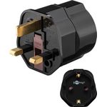 Goobay Netzadapter, Schwarz - Schutzkontaktbuchse (Typ F, CEE 7/4) > British 3-Pin-Stecker (Typ G, BS 1363) (45352)