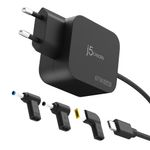 J5create JUP1565DCE3A-EN Mini caricatore GaN PD USB-C da 67 W con 3 tipi di connettore CC - UE (67W GAN PD USB-C MINI CH