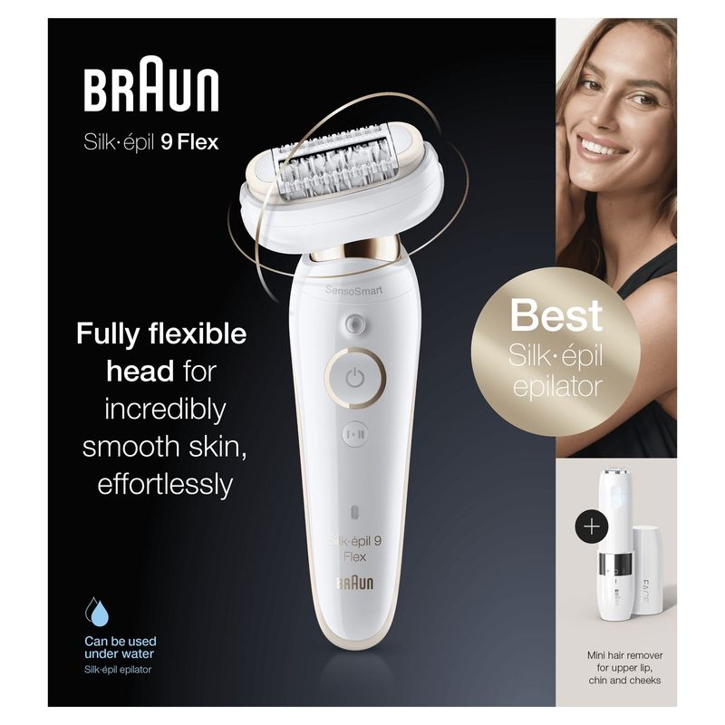 Braun-Silk-epil-9-Flex-9-005-Epilatore-Con-Testina-Flessibile-Per-Epilazione-Semplice-Bianco-Oro