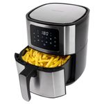 ProfiCook PC-FR 1239 H Singolo 5,5 L Indipendente Friggitrice ad aria calda Nero, Stainless steel