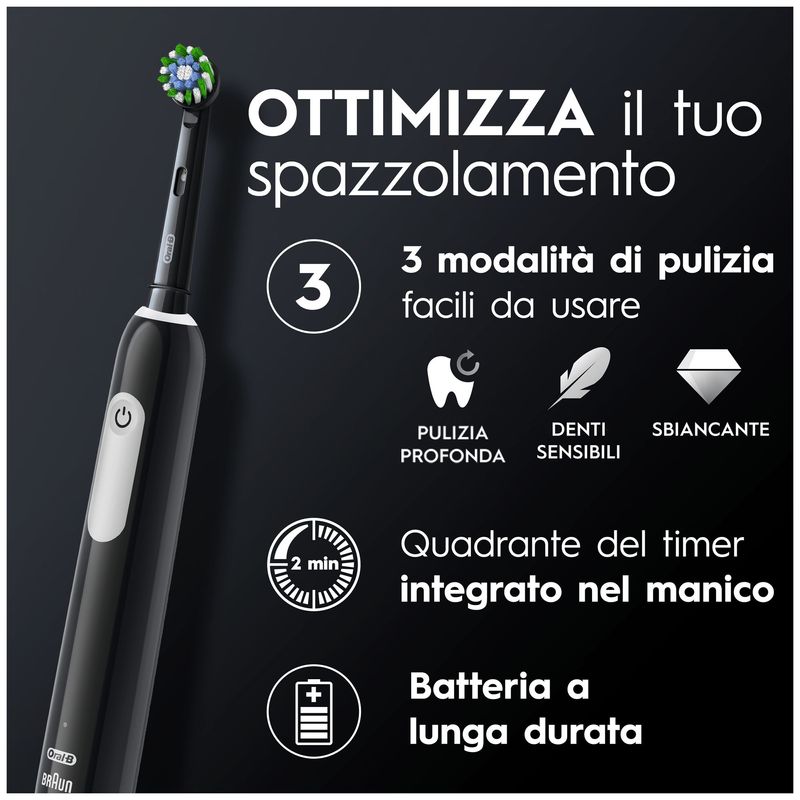 Braun-Oral-B-Spazzolino-Elettrico-Ricaricabile-Series-1-Nero-con-2-Testine-di-Ricambio-1-Spazzolino