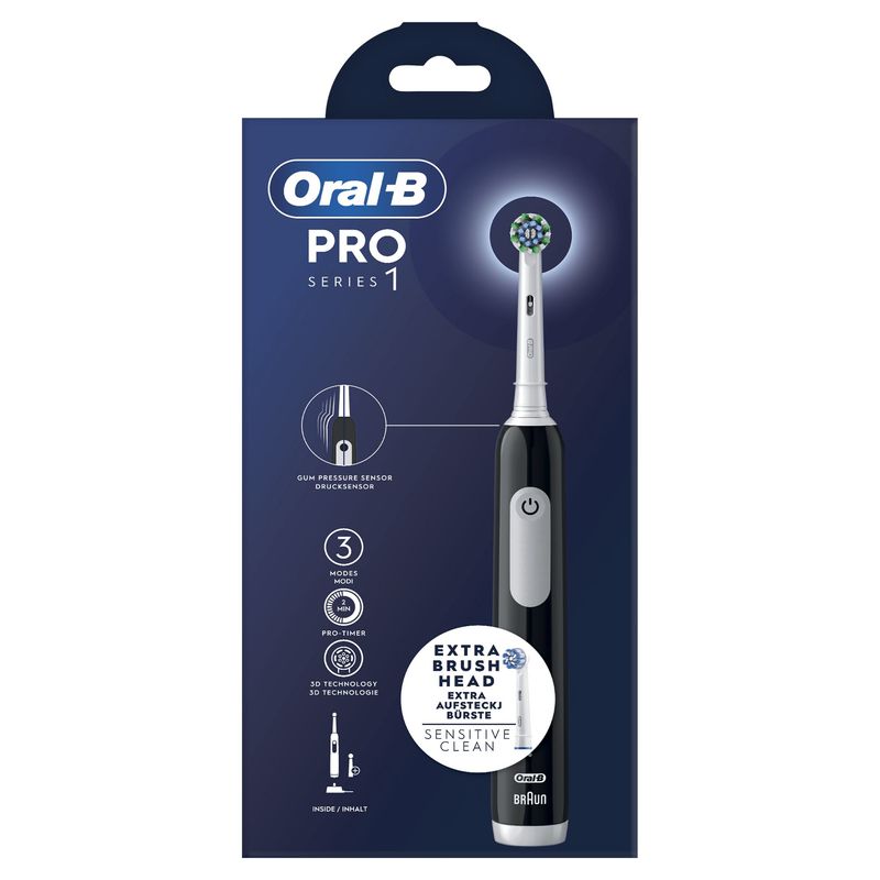 Braun-Oral-B-Spazzolino-Elettrico-Ricaricabile-Series-1-Nero-con-2-Testine-di-Ricambio-1-Spazzolino