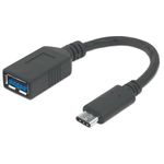 Manhattan 355285 cavo USB 015 m USB 3.2 Gen 1 3.1 Gen 1 USB C USB A Nero (USB-C TO USB-A CABLE 15CM- - MALE/FEMALE 5GBPS