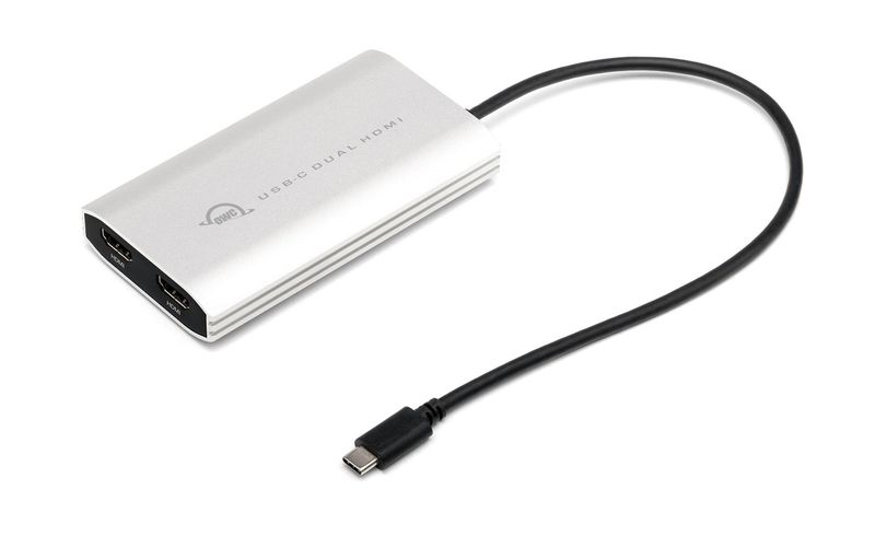 Adattatore--OWC-USB-C-verso-2x-HDMI-2.0-4K-60Hz---con--DisplayLink