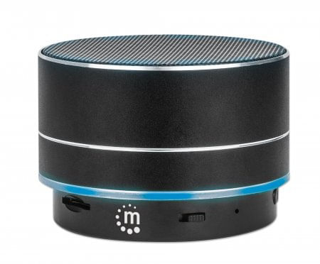 Manhattan-165310-altoparlante-portatile-e-per-feste-Nero--METALLIC-BLUETOOTH-SPEAKER----MICROPHONE-MICRO-SD-BLACK-