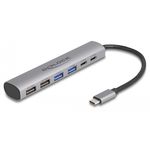 DeLOCK Hub USB a 6 porte con 4 x USB Tipo-A femmina e 2 x USB Type-C femmina