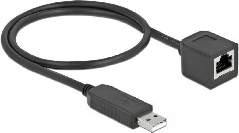 Delock---Adattatore-seriale---Da-USB--M--a-RJ-45--W----50-cm---USB---USB2.0---EIA-232---Nero--64163-