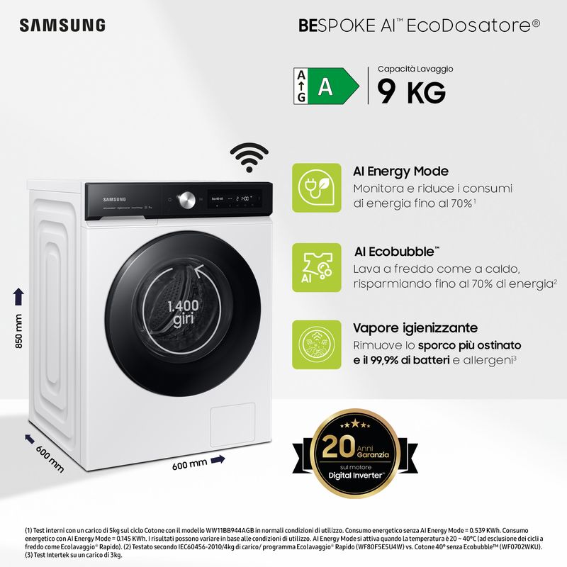 SAMSUNG-BeSPOKE-AI-WW90DB7U94GEU3-Lavatrice-a-carica-frontale-9-Kg-Classe-A-Ecodosatore-AI-Lavaggio-e-Control-Profondita--60-bianco