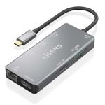 AISENS ASUC-9P018-GR replicatore di porte e docking station per laptop Cablato USB 3.2 Gen 1 (3.1 Gen 1) Type-C Grigio