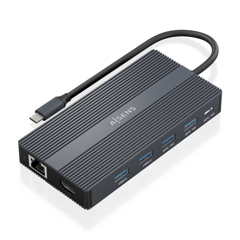 AISENS-ASUC-12P017-GR-replicatore-di-porte-e-docking-station-per-laptop-Cablato-USB-3.2-Gen-1--3.1-Gen-1--Type-C-Grigio