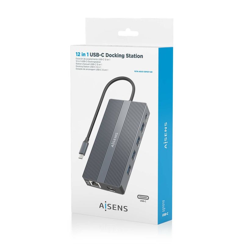 AISENS-ASUC-12P017-GR-replicatore-di-porte-e-docking-station-per-laptop-Cablato-USB-3.2-Gen-1--3.1-Gen-1--Type-C-Grigio