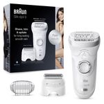 Braun Silk-épil 9 9-705, Epilatore Donna Per Una Rimozione Duratura Dei Peli, Bianco/Argento