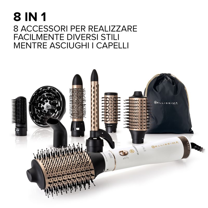 Bellissima-Imetec-Air-Wonder-Spazzola-Ad-Aria-Calda-Tecnologia-A-Ioni-Spazzole-Rivestite-In-Ceramica-E-Cheratina