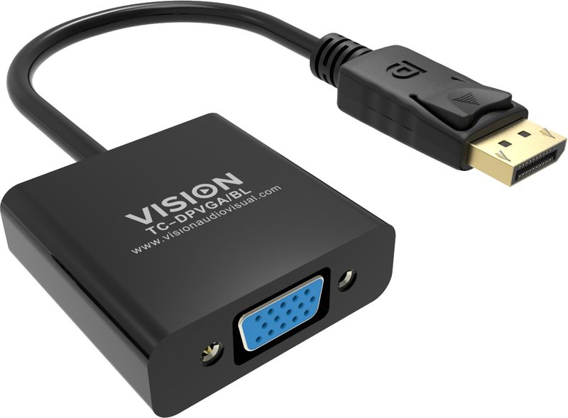 Vision-TC-DPVGA-BL-cavo-e-adattatore-video-DisplayPort-VGA-D-Sub-Nero--VISION-Professional-installation-grade-DisplayPor