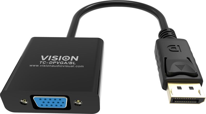 Vision-TC-DPVGA-BL-cavo-e-adattatore-video-DisplayPort-VGA-D-Sub-Nero--VISION-Professional-installation-grade-DisplayPor