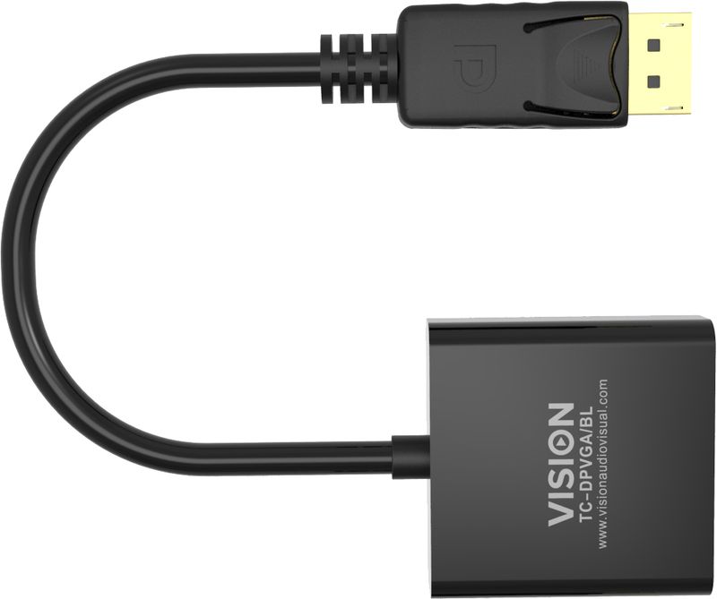 Vision-TC-DPVGA-BL-cavo-e-adattatore-video-DisplayPort-VGA-D-Sub-Nero--VISION-Professional-installation-grade-DisplayPor