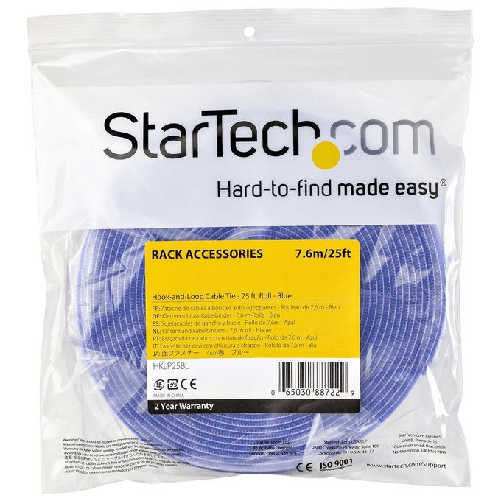 StarTech.com-Rotolo-di-nastro-a-strappo-da-76-m---Fascette-riutilizzabili-da-tagliare-su-misura---Fascette-serracavo-in-tessuto-con-fissaggio-a-strappo-per-cavi-industriali---Blu--HKLP25BL-