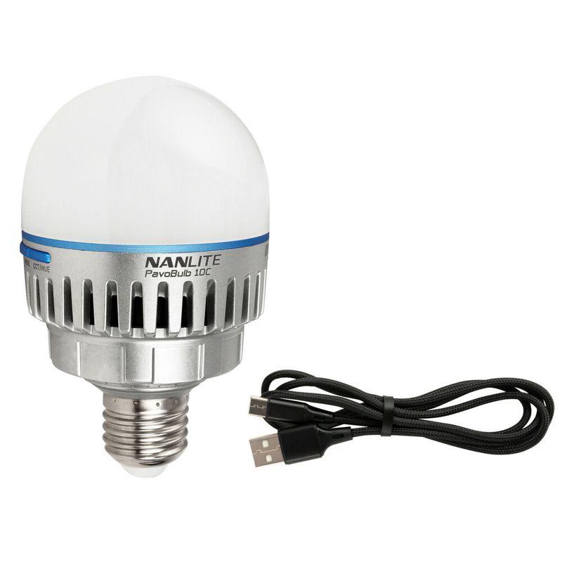 Nanlite-PavoBulb-10C-RGBWW-Lampadina-intelligente-Bluetooth-Bianco-Metallico-10-W