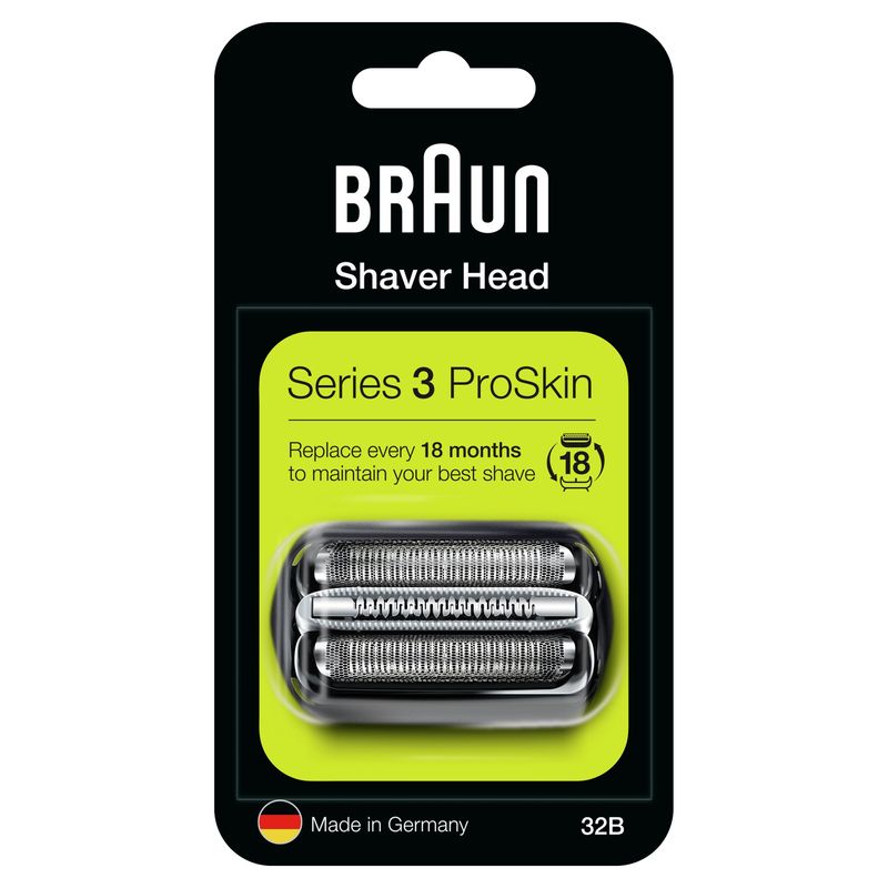 Braun-Series-3-32B-Testina-Di-Ricambio-Per-Rasoio-Elettrico-Barba---Nero---Compatibile-Con-I-Rasoi-ProSkin