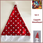 Set4 cappelli di babbo natale cappelli natalizi decorazioni natalizie vintage  cappellino natalizio rosso e bianco il poliestere