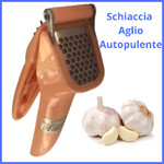 schiaccia aglio spremiaglio accessori utensili cucina acciaio inox rosa salmone