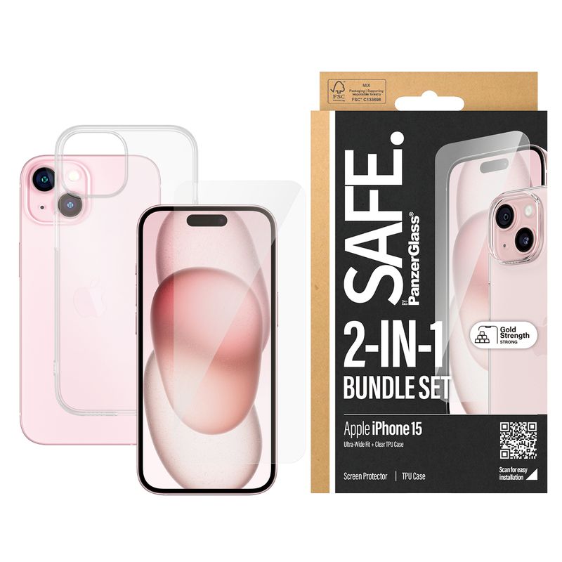 PanzerGlass-SAFE.-2-in-1-Pack-iPhone-2023-iPhone-6.1-Pellicola-proteggischermo-trasparente-Apple-1-pz