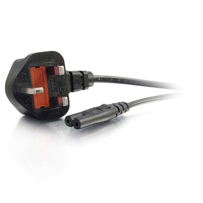 C2G-Cbl-3m-BS1363-to-IEC-60320-C7-Pwr-Cord-Nero-Accoppiatore-C7