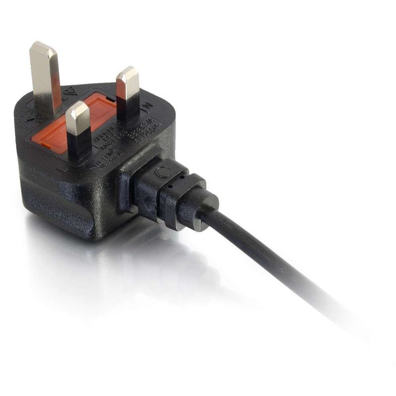 C2G-Cbl-3m-BS1363-to-IEC-60320-C7-Pwr-Cord-Nero-Accoppiatore-C7