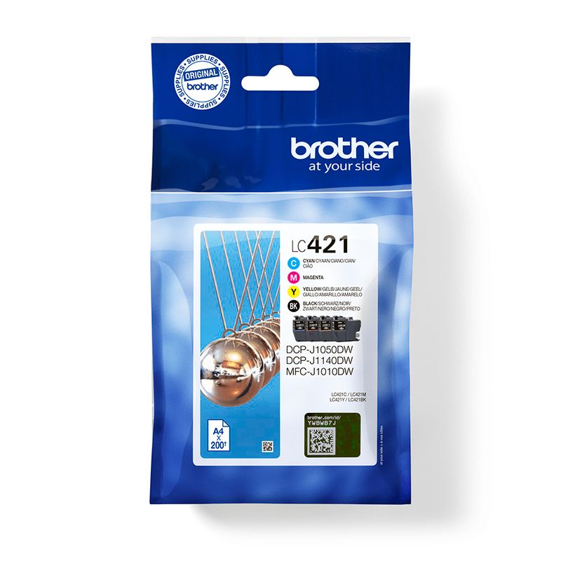 Brother-LC-421VAL-PagePack-4-pz-Originale-Resa-standard-Nero-Ciano-Magenta-Giallo