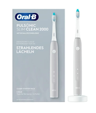 Braun-Oral-B-Pulsonic-Slim-Clean-2000-Adulto-Spazzolino-elettrico-sonico-Grigio