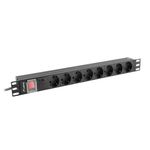 LC Spa Lanberg PDU-08F-0200-BK unità di distribuzione dell'energia (PDU) 8 presa(e) AC 1U Nero