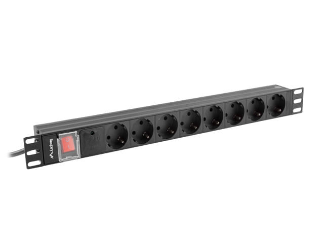 POWER-STRIP-RACK-PDU-19-1U-16A-8X-SHUKO-2M-NERO-PDU-08F-0200-BK