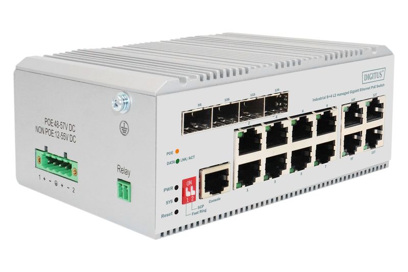 Switch-PoE-di-rete-Gigabit-Ethernet-a-8-porte-industriale-gestito-L2-4-Uplink-SFP