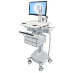 Ergotron StyleView Alluminio, Grigio, Bianco Pannello piatto Carrello multimediale